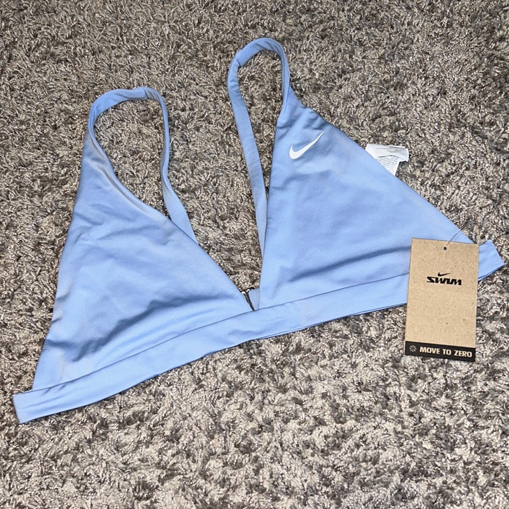 Nike Women Swim Light Blue Triangle Bikini Top